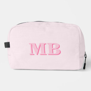 Trousse De Toilette Monogramme initial minimaliste rose moderne