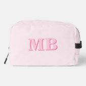 Trousse De Toilette Monogramme initial minimaliste rose moderne (Verso)