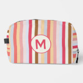 Trousse De Toilette Monogramme Initial Moderne Pastel Candy Stripe (Recto)