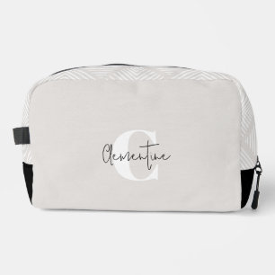 Trousse De Toilette Monogramme minimaliste moderne beige