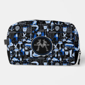 Trousse De Toilette Monogrammé Parti Pêcher Bleu   (Recto)