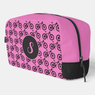 Trousse De Toilette Monogramme personnalisé motif vélo rose cycliste