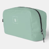 Trousse De Toilette monogramme personnalisé, vert sauge partout (Coin droit)
