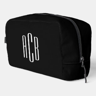 Trousse De Toilette Monogramme simple trois lettres noir et blanc