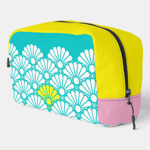 Trousse De Toilette Motif à fleurs bleu et blanc