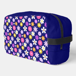 Trousse De Toilette Motif à fleurs de style les années 70 rétro sur bl