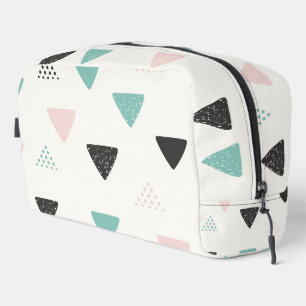 Trousse De Toilette Motif Abstrait Scandinave Vert Rose Noir