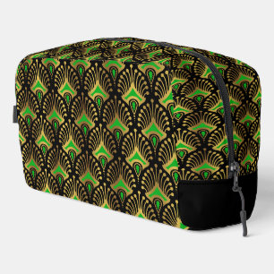 Trousse De Toilette Motif Art déco or et vert