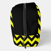 Trousse De Toilette Motif chevron jaune et noir personnalisable (Droite)