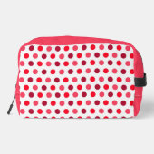 Trousse De Toilette Motif Classique Rouge Rose Points (Verso)