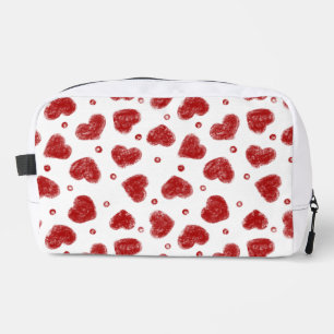 Trousse De Toilette motif coeurs rouges et blancs
