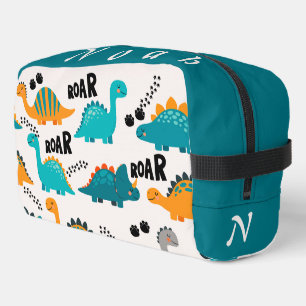 Trousse De Toilette Motif de dinosaure mignon Nom personnalisé Enfants