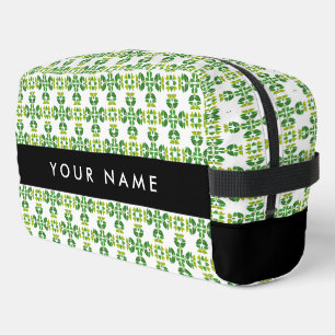 Trousse De Toilette Motif de feuille, feuilles vertes, votre nom