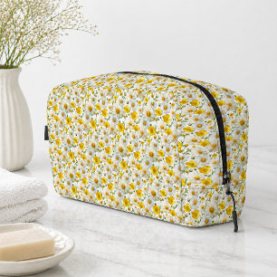Trousse De Toilette Motif de fleur sauvage à l'aquarelle jaune