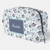 Trousse De Toilette Motif de fleurs bleues (Coin droit)