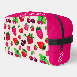 Trousse De Toilette Motif de fraise mignonne avec nom personnalisé