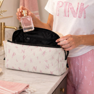 Trousse De Toilette Motif de lettre rose aquarelle amusement moderne