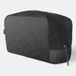 Trousse De Toilette Motif de maille géométrique à dégradé de gris fonc
