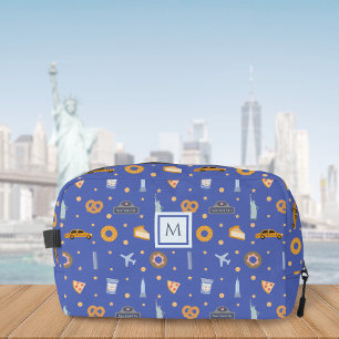 Trousse De Toilette Motif de New York Monogramme personnalisé bleu