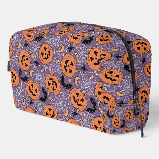 Trousse De Toilette Motif d'Halloween violet Jack-O-lanterne (Coin droit)
