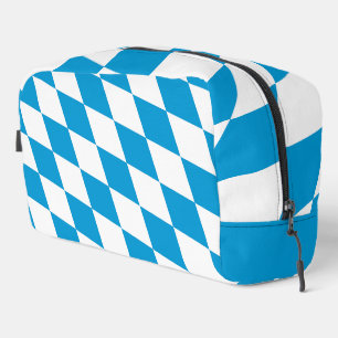 Trousse De Toilette Motif Drapeau Diamant Bavière bleu et blanc