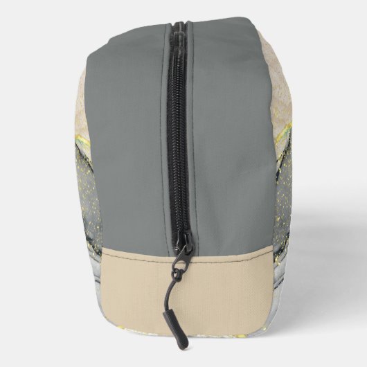 Trousse De Toilette Motif en marbre en noir, tan et or (Droite)