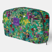 Trousse De Toilette Motif feuille turquoise  de fleurs douces (Coin droit)