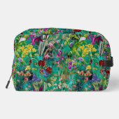 Trousse De Toilette Motif feuille turquoise  de fleurs douces (Verso)
