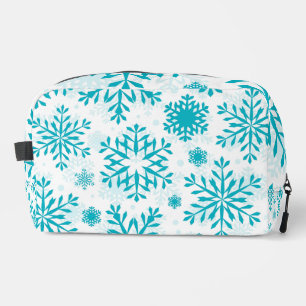 Trousse De Toilette Motif Flocon de Neige Bleu