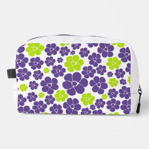 Trousse De Toilette Motif floral en vert citron et violet