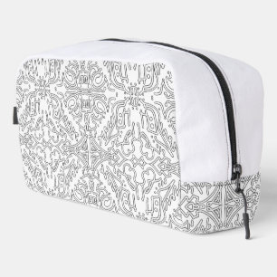 Trousse De Toilette Motif floral gris minimaliste