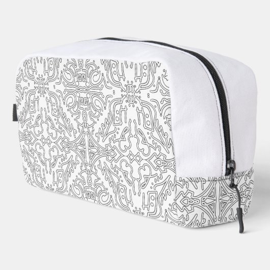 Trousse De Toilette Motif floral gris minimaliste (Coin droit)