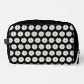 Trousse De Toilette Motif floral marguerrier blanc sur noir (Recto)
