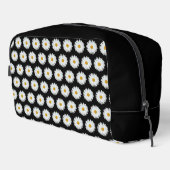 Trousse De Toilette Motif floral marguerrier blanc sur noir (Coin droit)