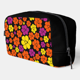 Trousse De Toilette Motif floral - Noir, Rose, Orange et Jaune