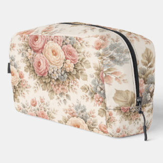 Trousse De Toilette Motif floral Rose Vintage | Élégant Pastel