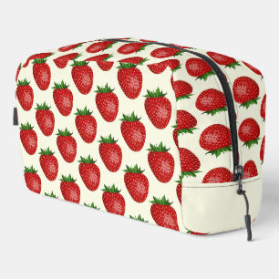 Trousse De Toilette Motif fraises, fraises rouges, fruits, feuilles
