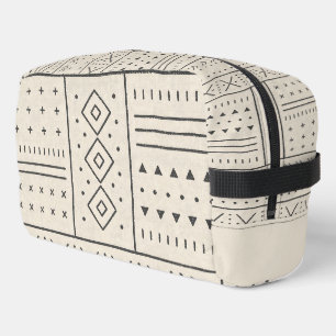 Trousse De Toilette Motif géométrique tribal ivoire noir Moderne Boh
