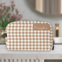 Motif Gingham Carreaux Vichy Marron Nom