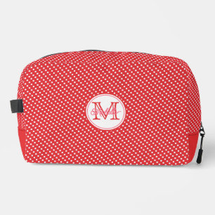 Trousse De Toilette Motif Polkadot rouge et blanc mignon Monogrammé