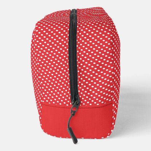 Trousse De Toilette Motif Polkadot rouge et blanc mignon Monogrammé (Droite)