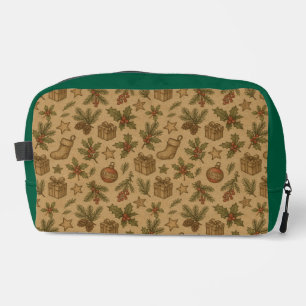 Trousse De Toilette Motifs de Noël rustiques et vintage