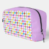 Trousse De Toilette Multicolor Houndstooth+Motif blanc (Coin droit)