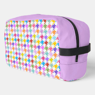 Trousse De Toilette Multicolor Houndstooth+Motif blanc