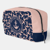 Trousse De Toilette Nautical Boat Name Plush Marine Ancres Motif (Coin droit)