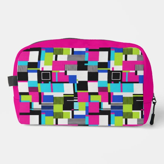 Trousse De Toilette Neon Glitch Geometric Aesthetic Makeup Bag (Recto)