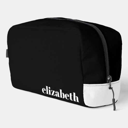 Trousse De Toilette Noir avec nom blanc (Coin droit)