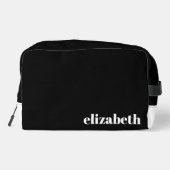 Trousse De Toilette Noir avec nom blanc (Verso)