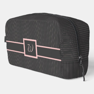 Trousse De Toilette Noir avec rayures roses