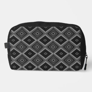 Trousse De Toilette Noir Blanc Gris Diamant Géométrique